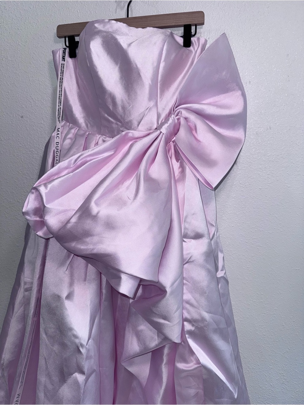 IEENA FOR MAC DUGGAL Light Pink Mikado Strapless Bubble Hem Ball Gown Bow Sz: 2 - Picture 5 of 11